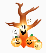 Dead Inflatable Halloween Tree With Pumpkins