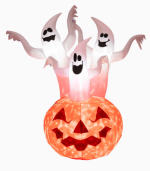 Inflatable Ghosts Inside Pumpkins with LED Spinning Lamp - Image 2