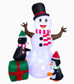 Inflatable Snowman With Penguins