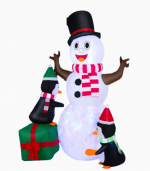 Inflatable Snowman With Penguins - Image 2