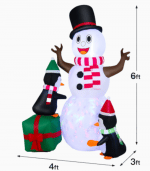Inflatable Snowman With Penguins - Image 3