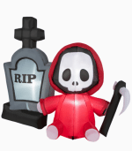 Red LED Inflatable Grim Reaper - Image 2